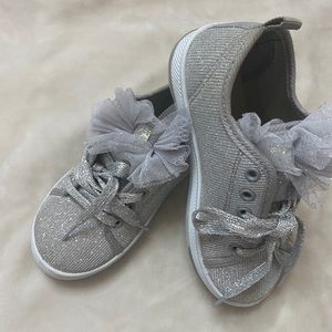 Girls silver sparkle shoes